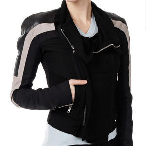 RICK OWENS NWT LAMB LEATHER WITH SILK JACKET SZ 10